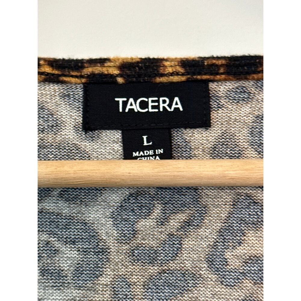 Tacera Leopard Print Wrap Dress Size L - Picture 3 of 4